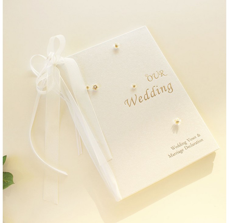 성혼선언문 혼인서약서 화이트 꽃  덕담 결혼식 예쁜케이스 웨딩 축사 선언문