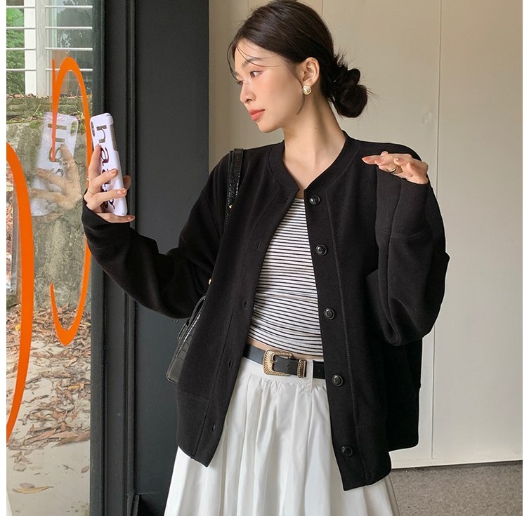 큰귀멍멍 베이직 고급 컴포트 면 캐주얼 여성 카디건