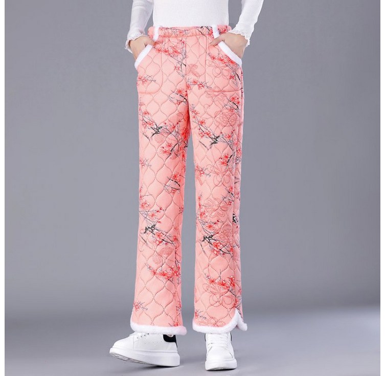 빅사이즈 포근 꽃무늬 누빔 팬츠 5color