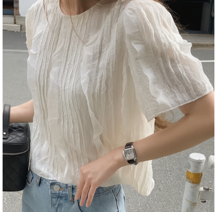 엣지룸 여리여리한 쉬폰 여름 여자 블라우스