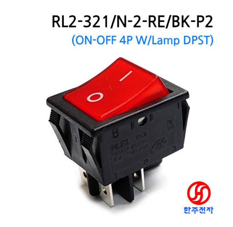 RLEIL 조광형 AC220V용 라커스위치 RL2321N 적색 KC인증 5개묶음판매 HJ03413