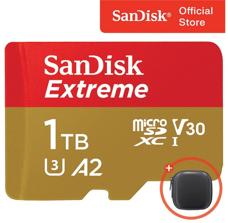 샌디스크 익스트림 마이크로 SD 카드  메모리 케이스, 1TB, 1개