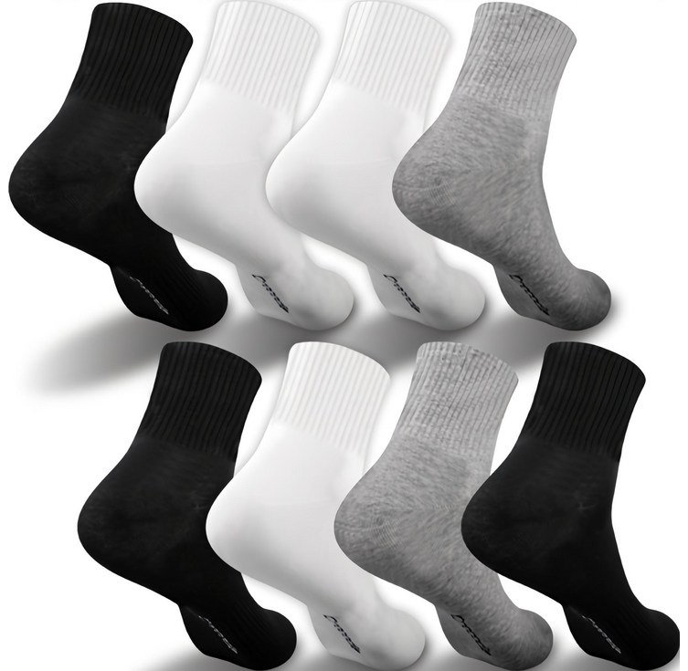 크로커다일 남성용 밴딩 무지 중목 양말 8켤레 세트 CD282287