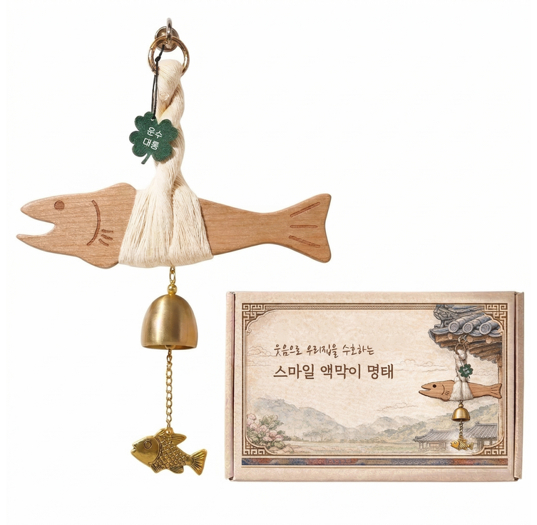 샤샤벨 스마일 액막이 명태 센스있는 집들이 개업 선물 현관문 풍경종