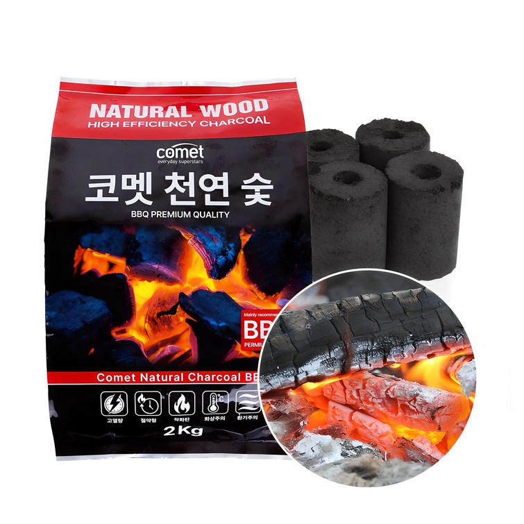 코멧 천연숯 BBQ용 착화제 포함