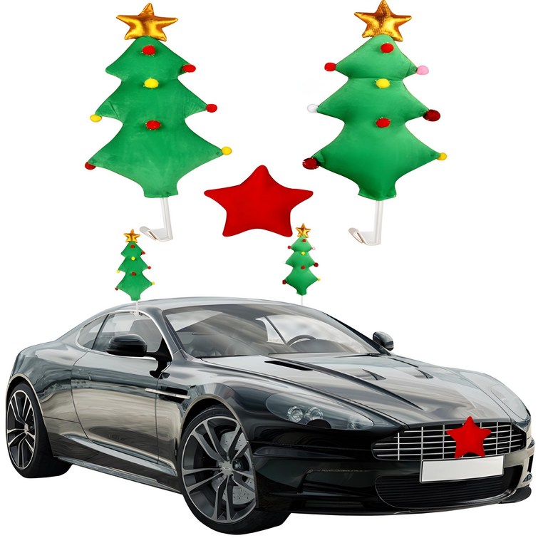 크리스마스 장식 자동차용 크리스마스 세트QCZS3, 그린, 1개