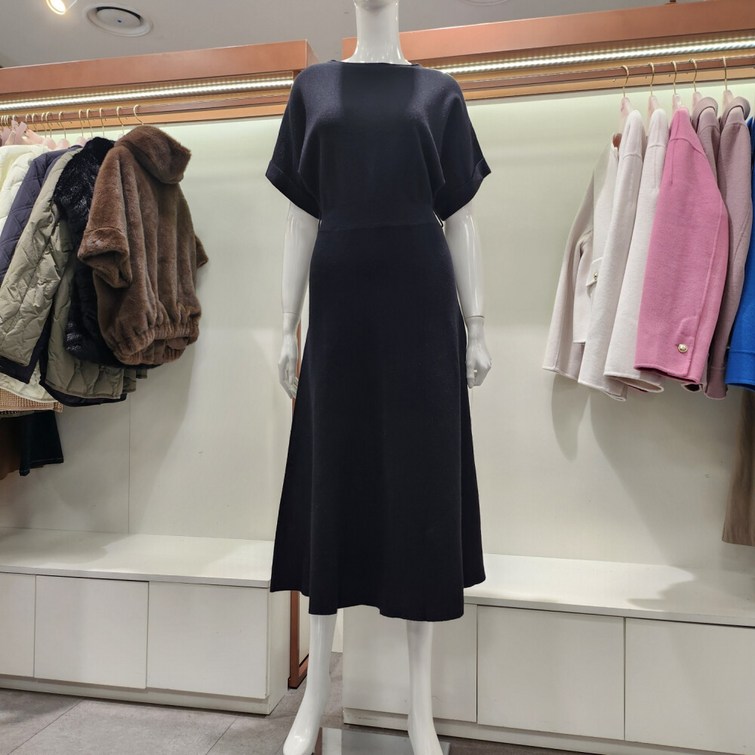 수스 HS04  라운드 반팔 니트 원피스 S211NOJ253