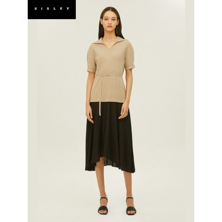 시슬리 SISLEY 우븐배색 벨티드 니트원피스 SAKO01241 시슬리 SISLEY 우븐배색 벨티드 니트원피스 SAKO01241