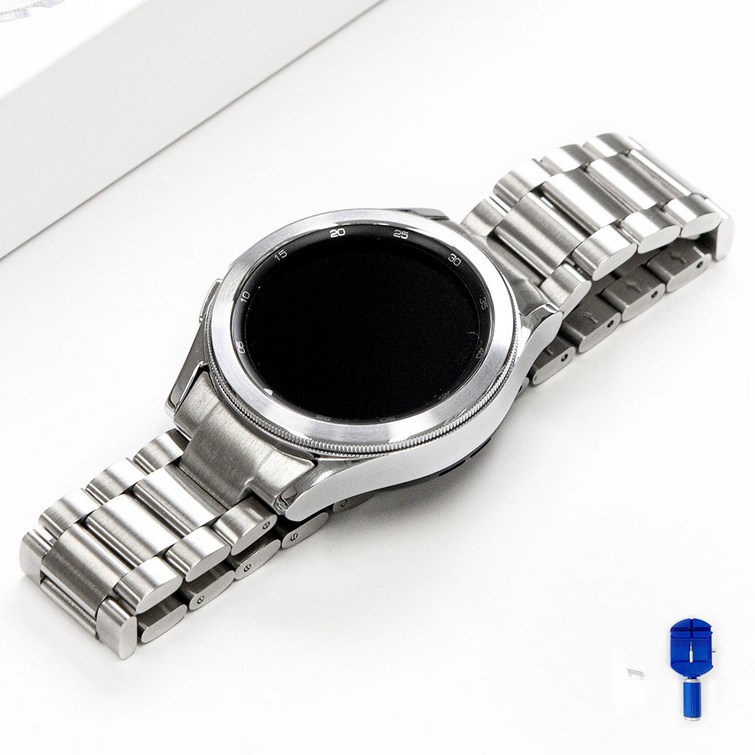 고고플랜 갤럭시 워치 5 4 프로 클래식 메탈 스트랩 밴드 시계줄 40mm 42mm 44mm 46mm 호환 시계줄 조절 도구